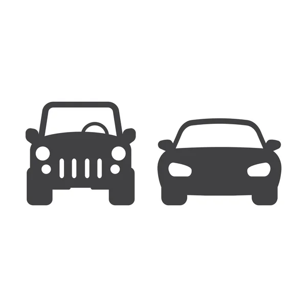 Tráfico de coches negro iconos simples establecidos para la web — Vector de stock