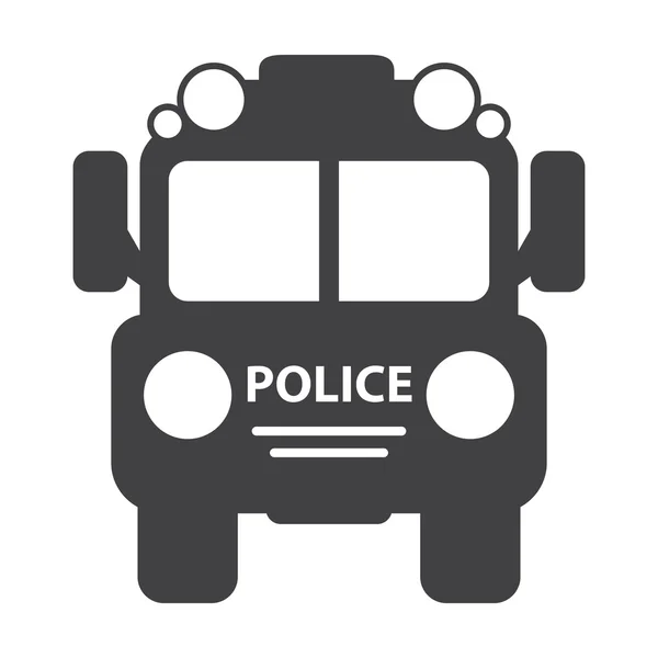 Politie bus zwart eenvoudige pictogram op witte achtergrond voor web — Stockvector