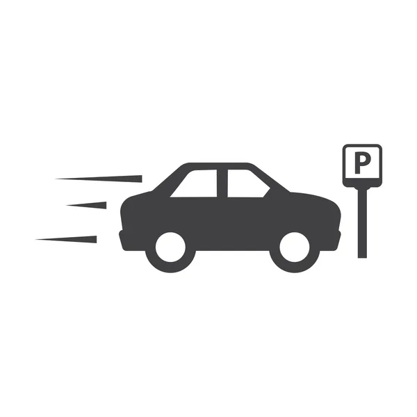 Parkplatz schwarz einfache Symbole für das Web gesetzt — Stockvektor