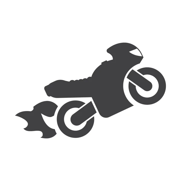 Motorrad schwarz einfache Symbole für das Web gesetzt — Stockvektor