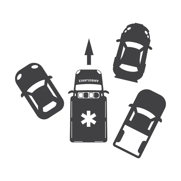 Ambulance black simple icons set for web — Stock Vector