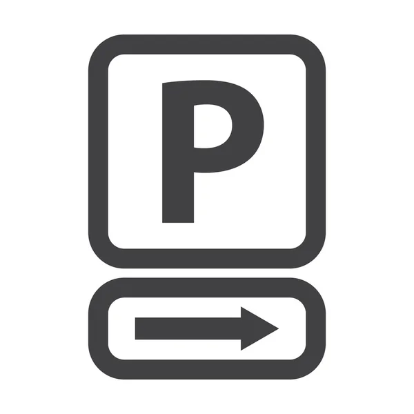 Parking black simple icon on white background for web — Stock Vector