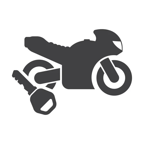 Llave de la motocicleta negro iconos simples conjunto para web — Archivo Imágenes Vectoriales