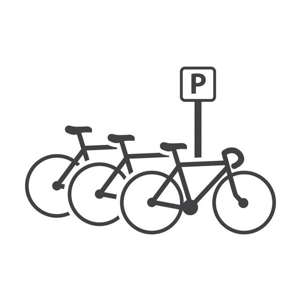 Estacionamento de bicicletas ícones simples pretos para web —  Vetores de Stock