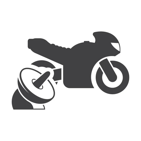 Motocyklowe satelitarnej, czarny prostych ikon ustawionych dla sieci web — Wektor stockowy