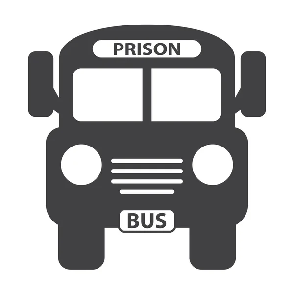 Prisão de ônibus ícone simples preto no fundo branco para web —  Vetores de Stock