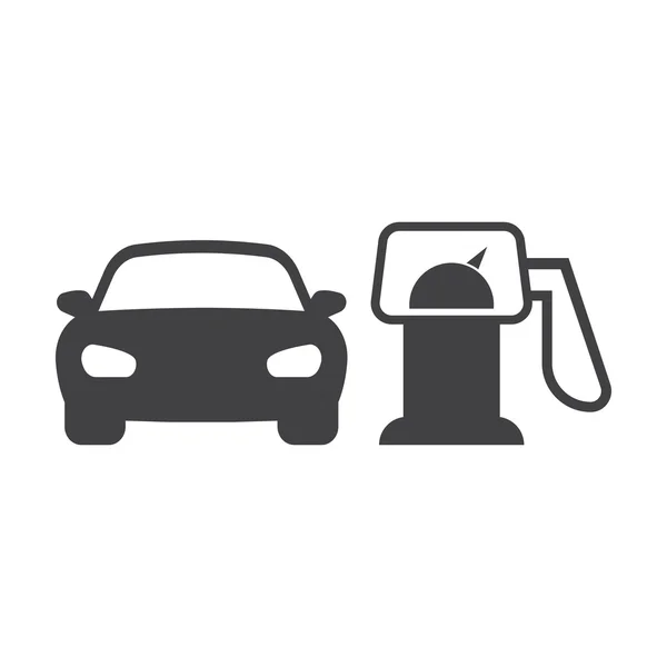 Gas station zwarte eenvoudige pictogrammen instellen voor web — Stockvector