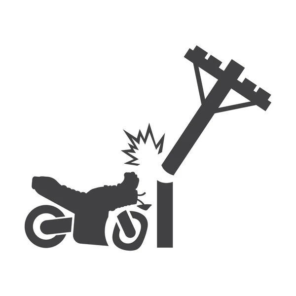 Motocykl wypadku Polak czarny prostych ikon dla sieci web — Wektor stockowy