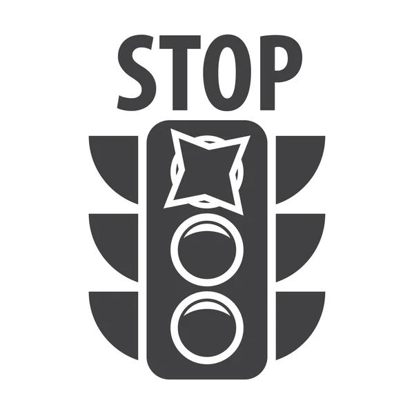 Luz de tráfego preto ícones simples definido para web — Vetor de Stock