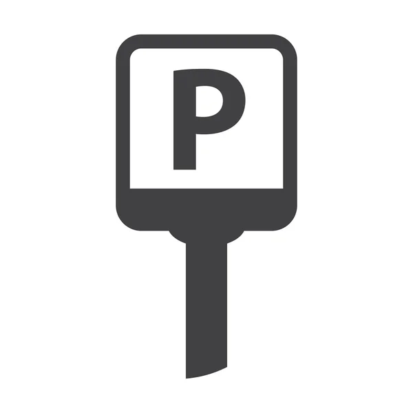 Parking black simple icon on white background for web — Stock Vector