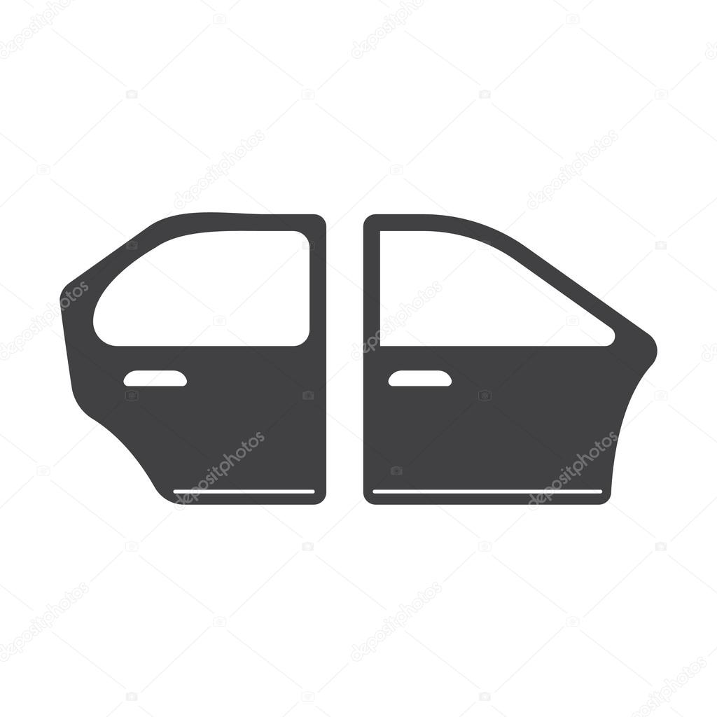 Web の白い背景の上車ドア黒シンプルなアイコン ストックベクター C Pandavector