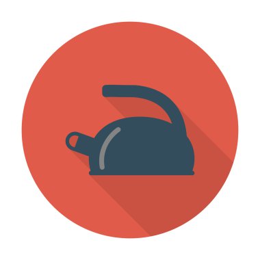 web için uzun gölge ile su ısıtıcısı düz simgesi