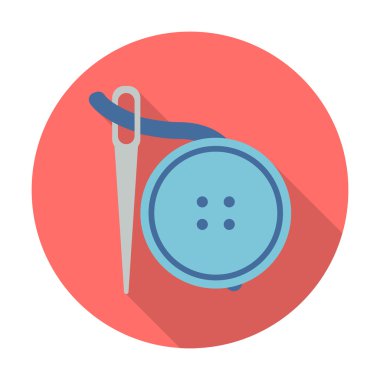 iğne, düğmeleri web için uzun gölge simgesiyle düz.