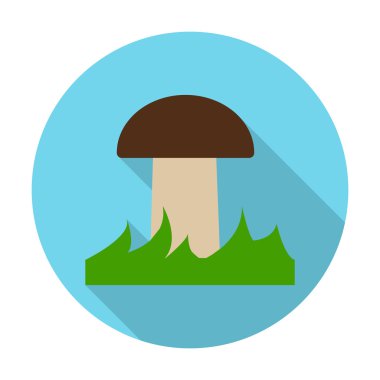 web için uzun gölge ile mantar düz simgesi