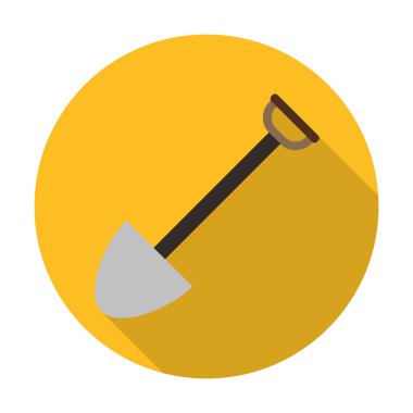 web için uzun gölge ile kürek düz simgesi