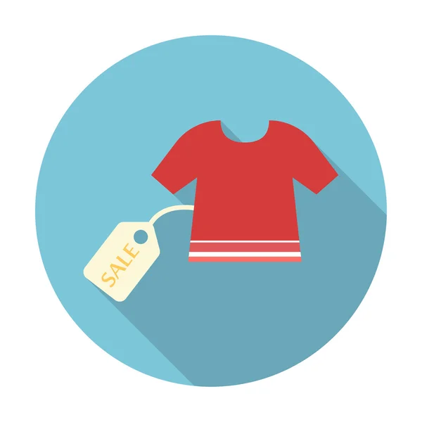 Camiseta plana icono con sombra larga para web — Vector de stock