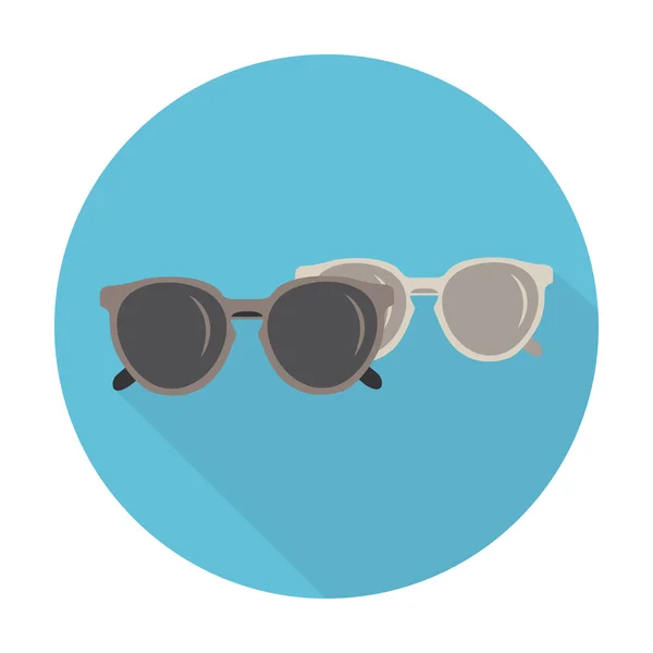 Gafas icono plano con sombra larga para la web — Vector de stock