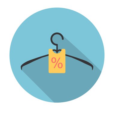 web için uzun gölge ile askı düz simgesi