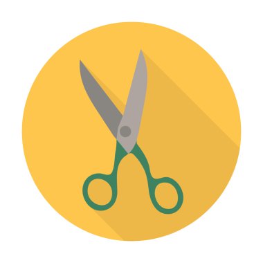 web için uzun gölge ile makas düz simgesi