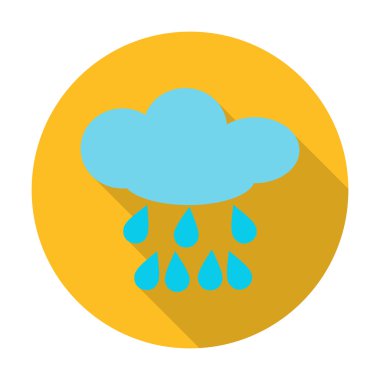 web için uzun gölge ile bulut düz simgesi