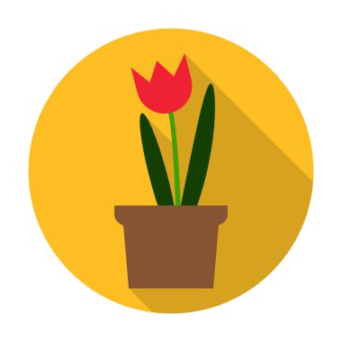 web için uzun gölge ile çiçek düz simgesi