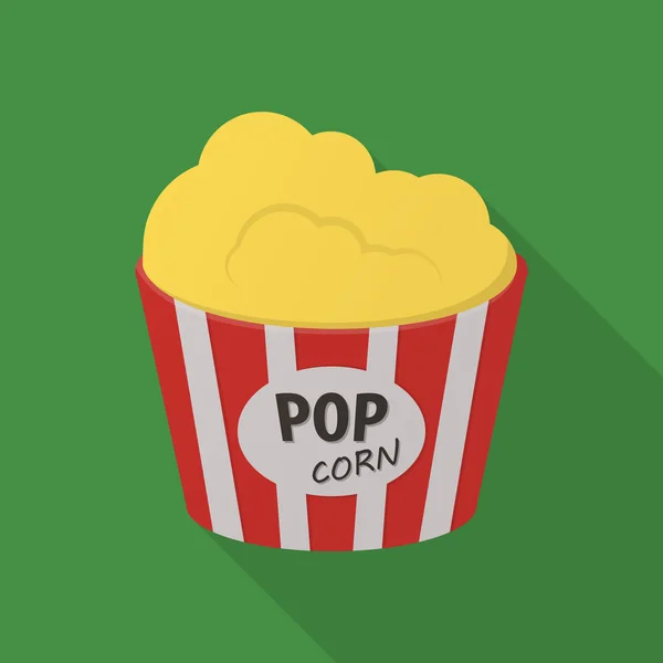 Popcorn ploché ikony s dlouhý stín pro web — Stockový vektor