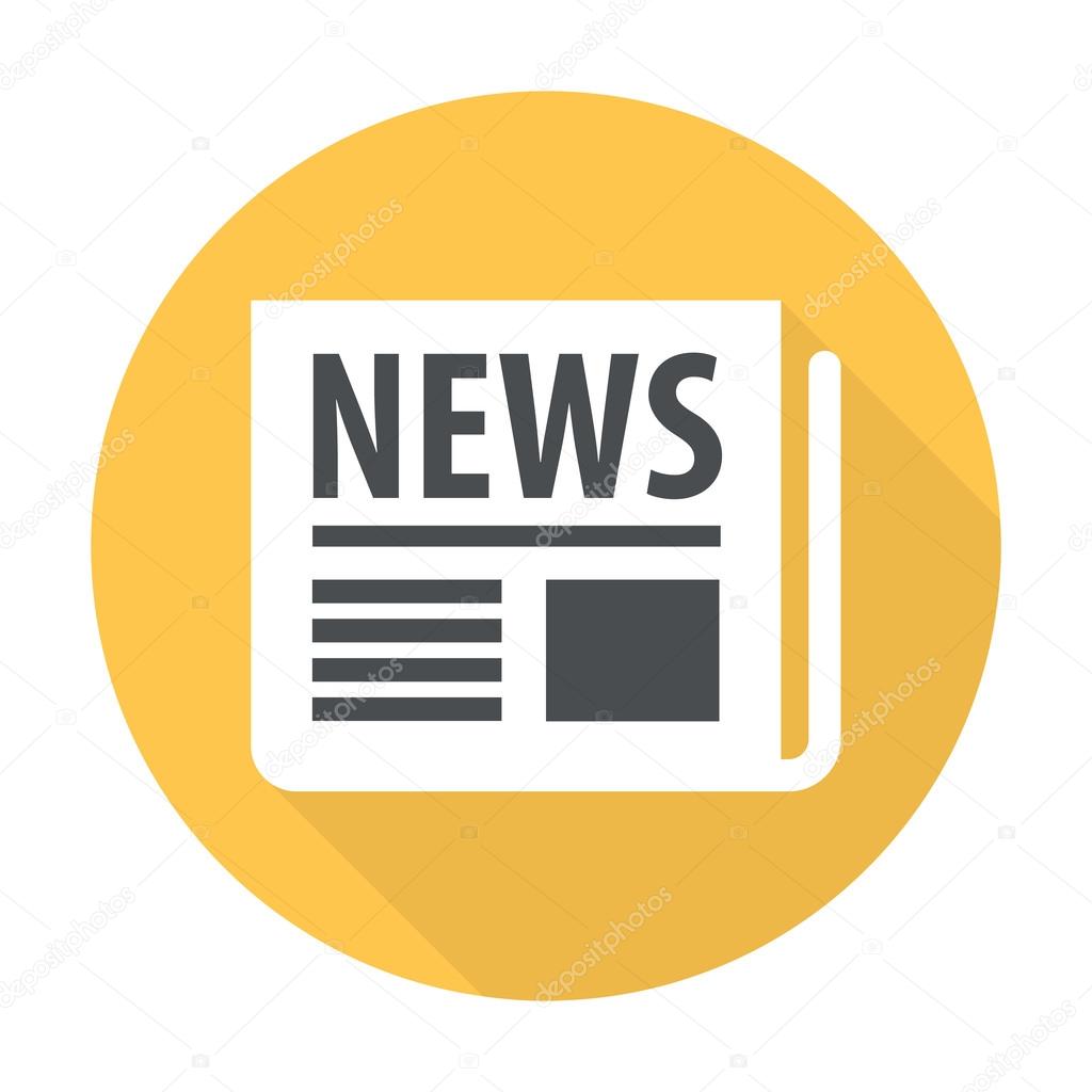 Newspaper flat icon with long shadow for web Stock Vector Image by