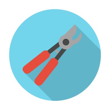 web için uzun gölge ile secateurs düz simgesi