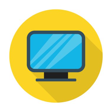 Web için uzun gölge ile TV düz simgesi