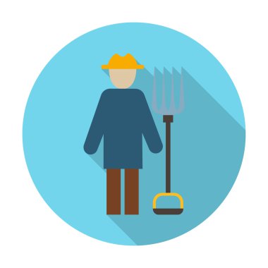 web için uzun gölge ile çiftçi düz simgesi