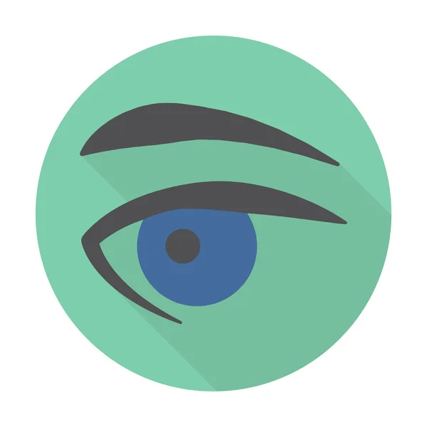 Augen flaches Symbol mit langem Schatten für Web — Stockvektor