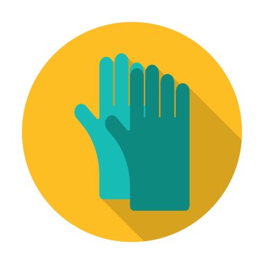 web için uzun gölge ile eldiven düz simgesi