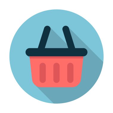  alışveriş sepeti web için uzun gölge düz simgesiyle