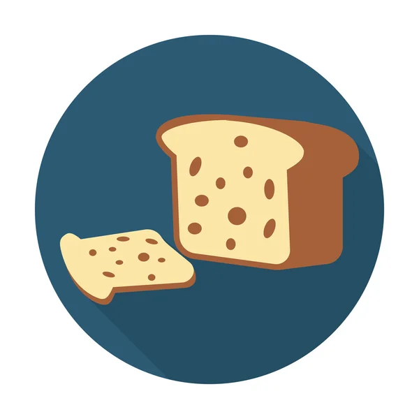 Bread flat icon with long shadow for web — Stock Vector