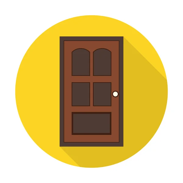 Dveře bytu ikona s dlouhý stín pro web — Stockový vektor