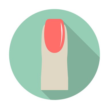 web için uzun gölge ile tırnak düz simgesi