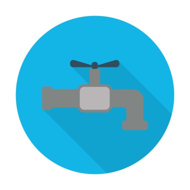 web için uzun gölge ile musluk düz simgesi