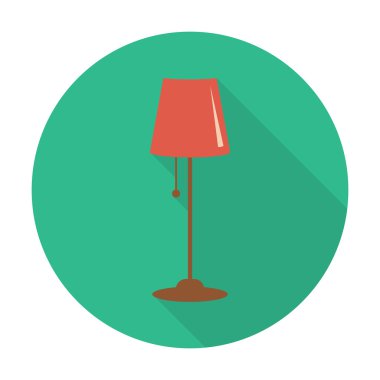 web için uzun gölge ile zemin lamba düz simgesi