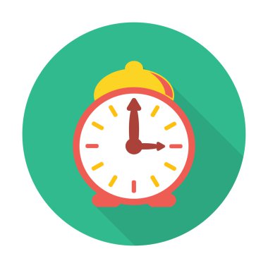 web için uzun gölge ile çalar saat düz simgesi