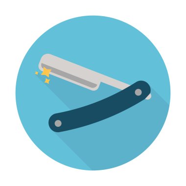 razor flat icon with long shadow for web clipart