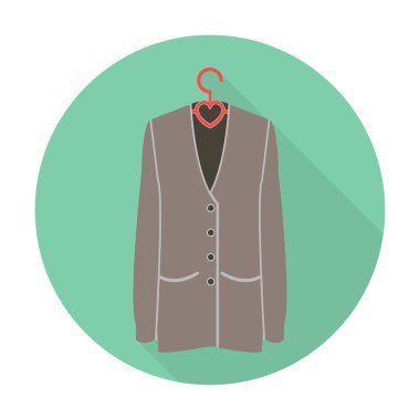  web için uzun gölge ile ceket düz simgesi