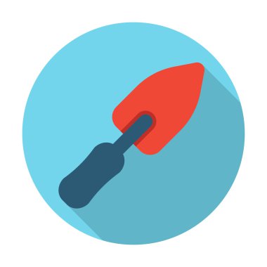 web için uzun gölge ile kürek düz simgesi