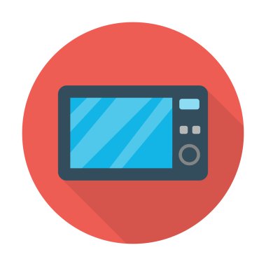 web için uzun gölge ile mikrodalga düz simgesi