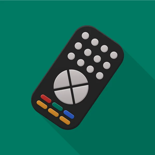 TV remote plochý ikona s dlouhý stín pro web — Stockový vektor