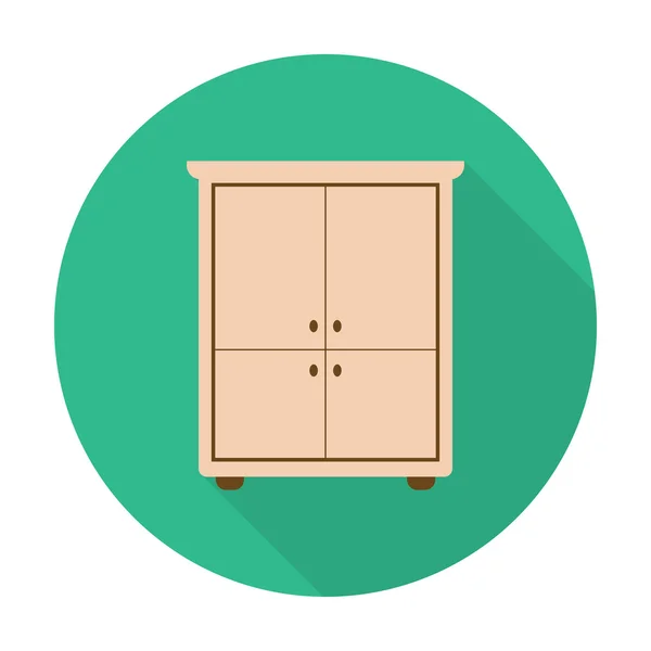 Closet icono plano con sombra larga para web — Vector de stock