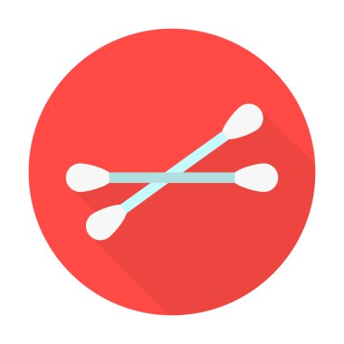  web için uzun gölge ile pamuk sopa düz simgesi
