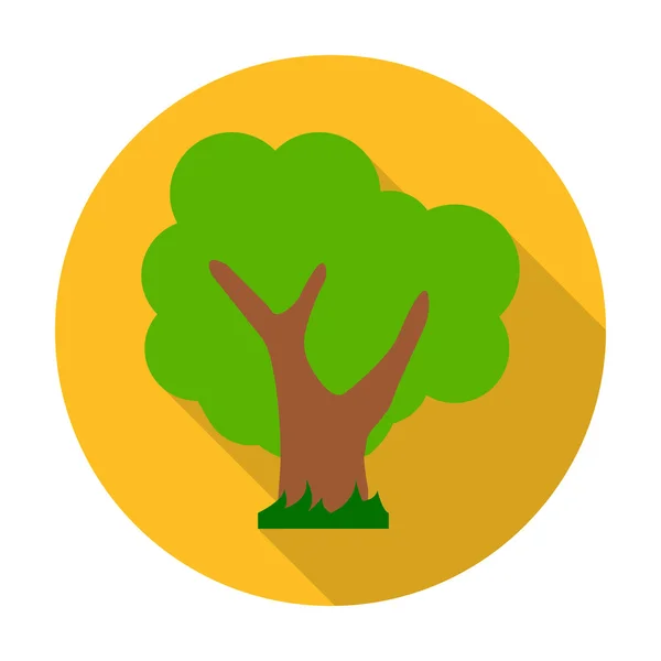 Tree flat icon with long shadow for web — Stock Vector