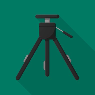 Web için uzun gölge ile tripod düz simgesi