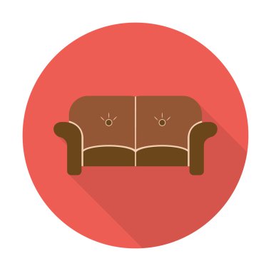 web için uzun gölge ile düz simge kanepe