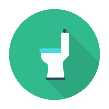web için uzun gölge ile tuvalet düz simgesi